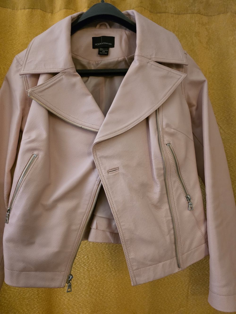 Moda International Pale Pink Moto Jacket